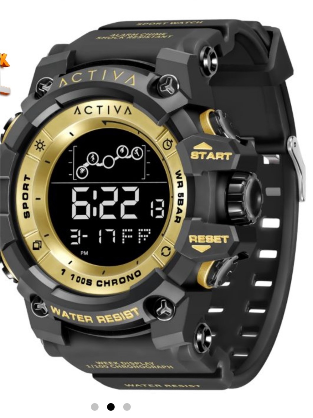Activa X Invicta Digital Men's Watch - 50mm, Black (AIC-ACW8082-005)